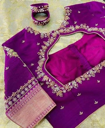 Customised raw silk blouse
