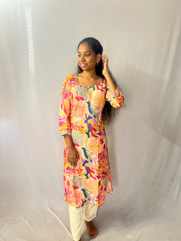 Multi colour kurti set