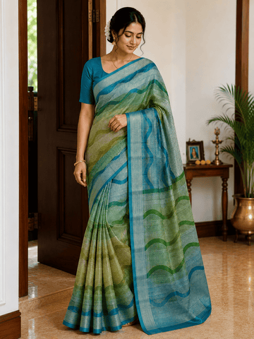GEORGETTE WITH ZARI CRUSH SAREE