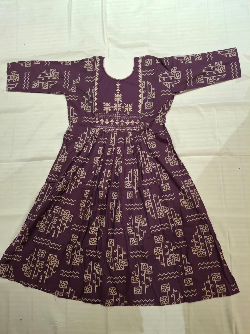 COTTON EMBROIDERY 3PC KURTI SET