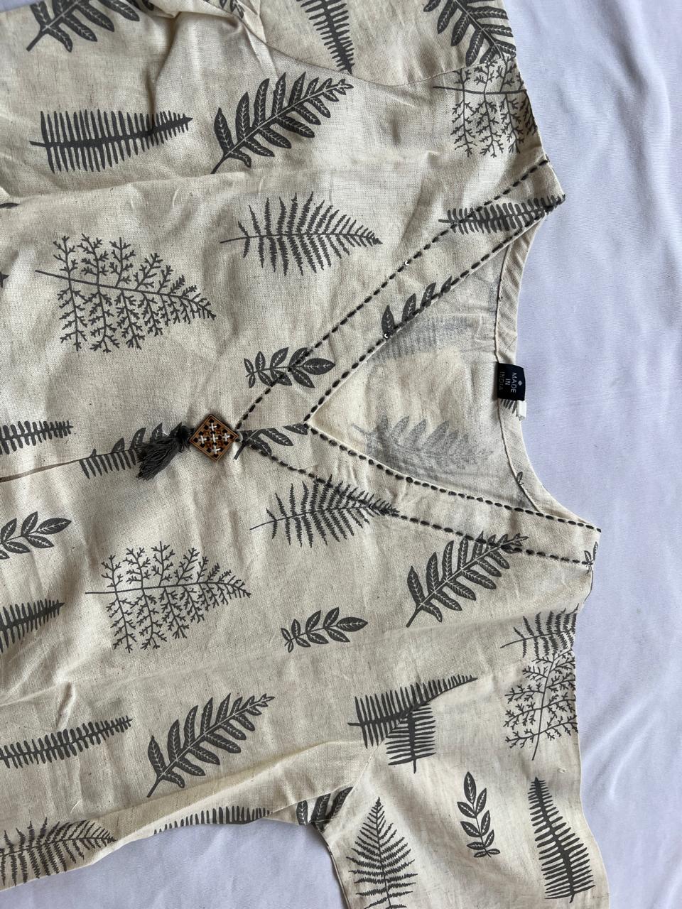 HALF WHITE PRINTED 2PC KURTI SET
