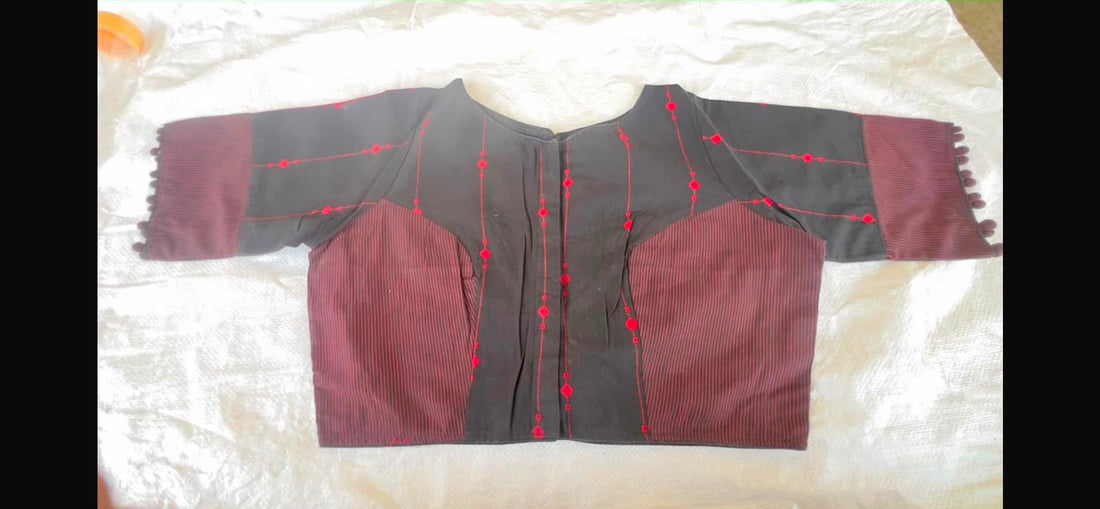 KHADI COTTON KANTHA WORK BLOUSE