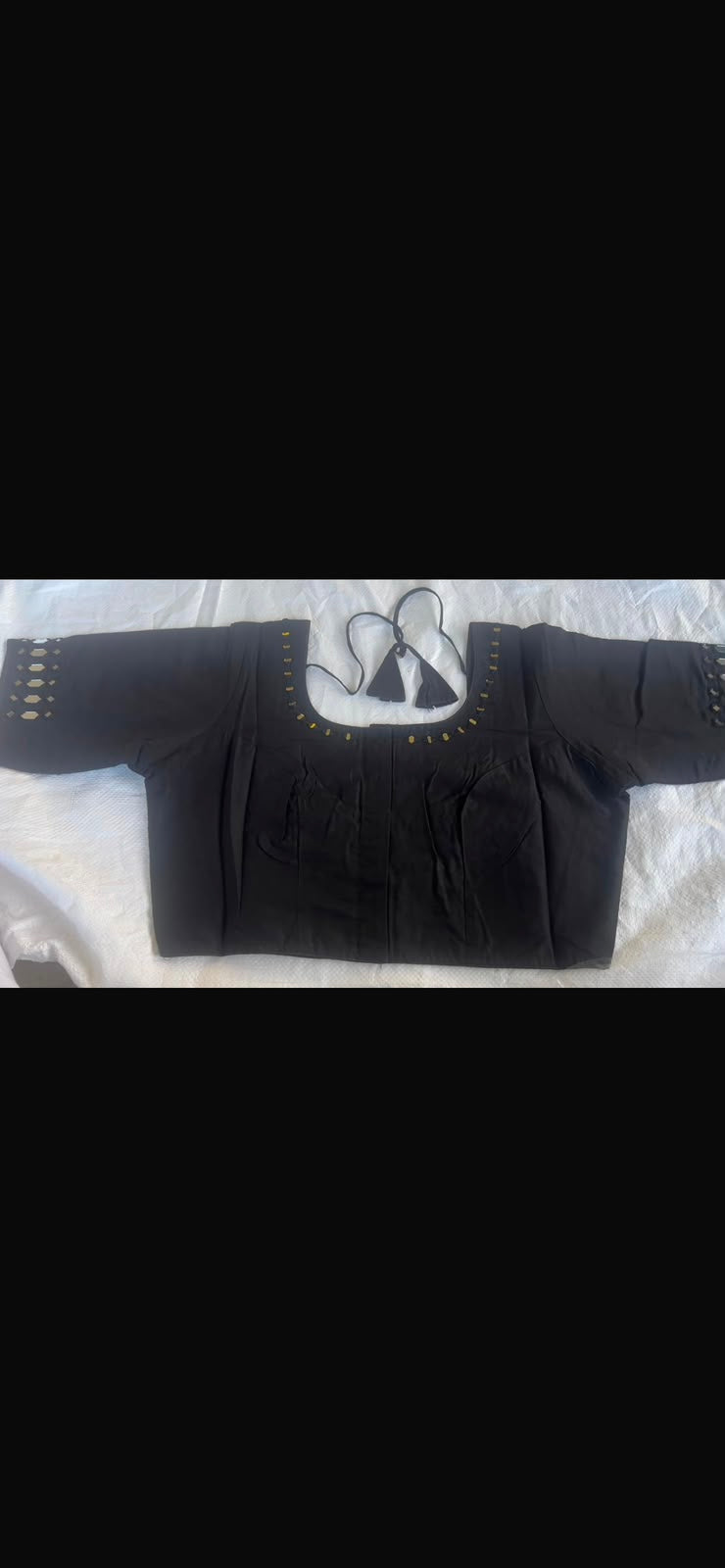 RAW SILK MIRROR WORK BLOUSE