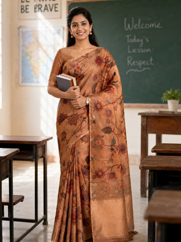 TUSSER SILK EMBROIDERY SAREE