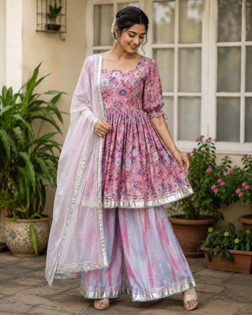 PINK SHARARA 3PC KURTI