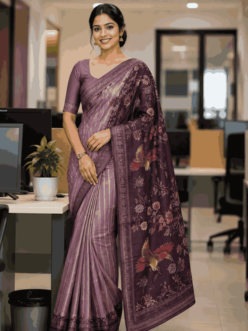 SEMI TUSSER PRINTED SAREE