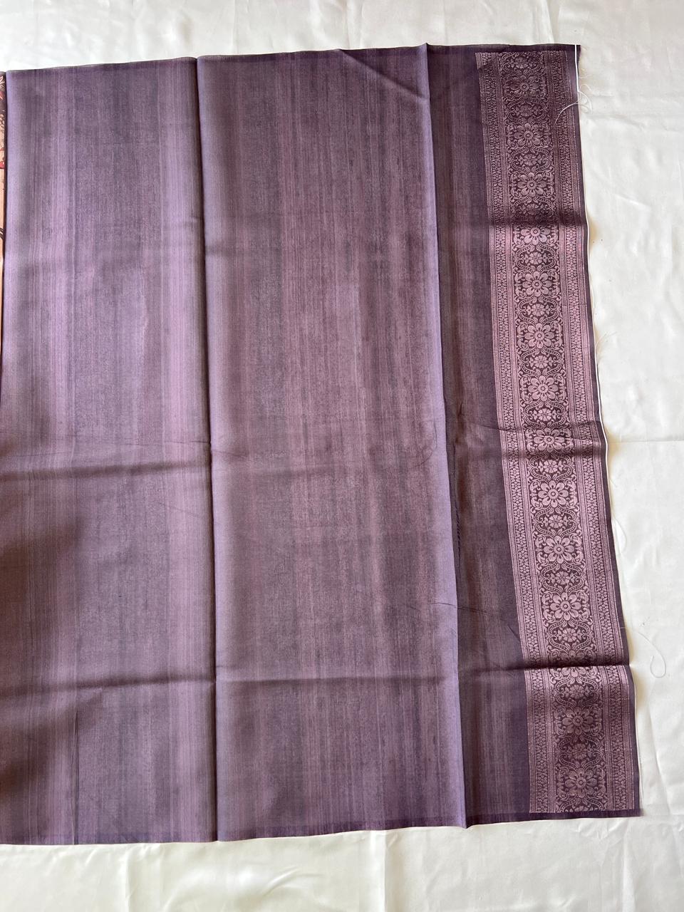 SEMI TUSSER PRINTED SAREE