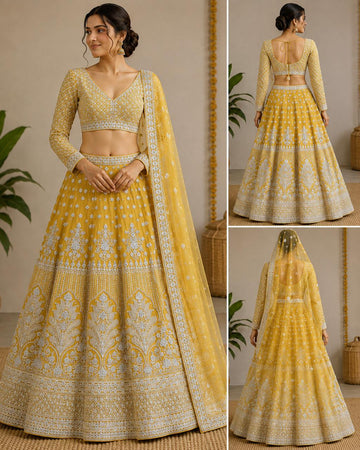 LEMON YELLOW EMBROIDERY CROP TOP