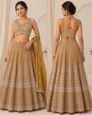 MUSTURD YELLOW EMBROIDERY CROP TOP