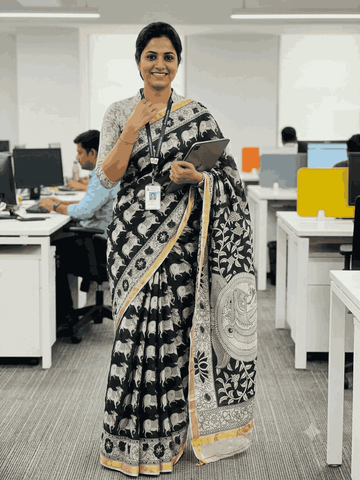 KOTA COTTON KALAMKARI PRINT SAREE