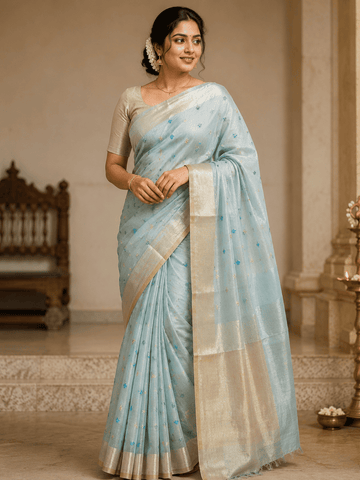 LENIN COTTON EMBROIDERY SAREE