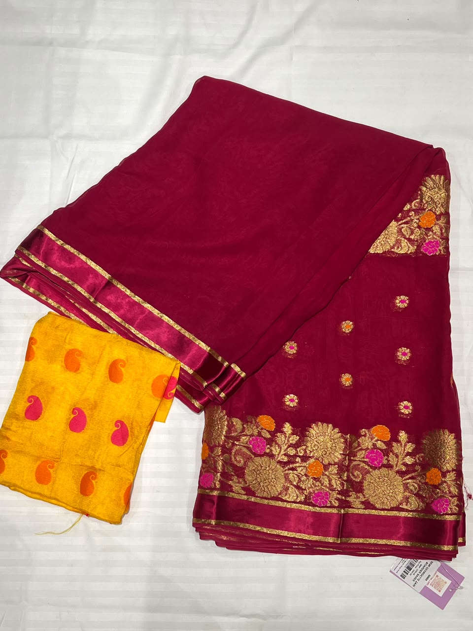 SEMI GEORGETTE ZARI BOARDER SAREE