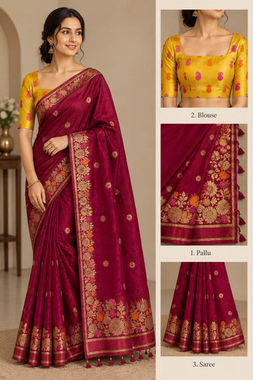 SEMI GEORGETTE ZARI BOARDER SAREE