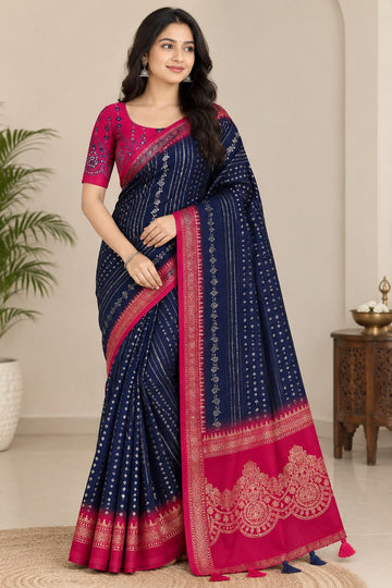 FOIL PRINTED SAREE