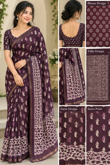 MUL COTTON BATIK PRINT SAREE
