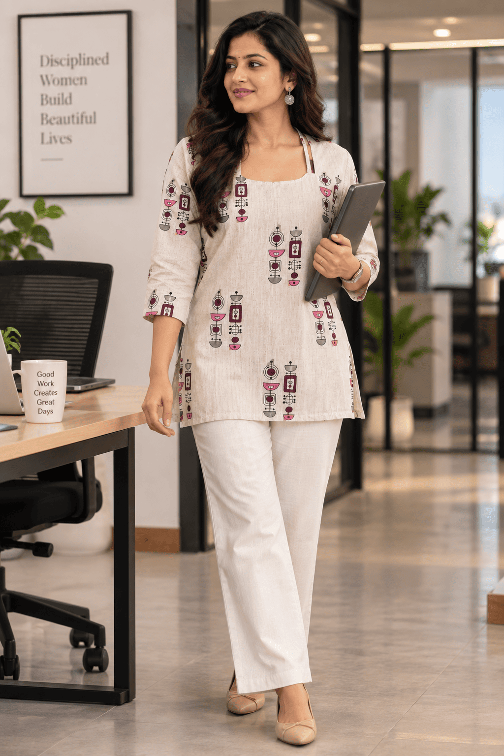 SHORT KURTI CREAM