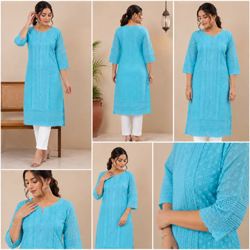 CHIKAN KARYGEORGETTE 2PIS KURTHI SET