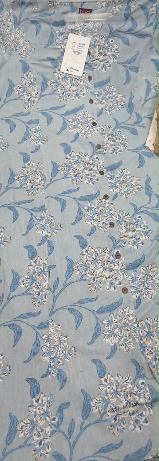 LIGHT BLUE FLORAL COTTON 2PC KURTI SET