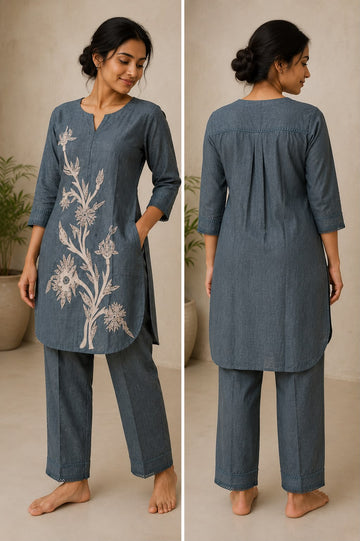LINEN COTTON 2PC KURTI SET