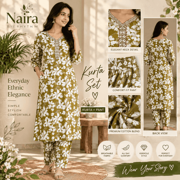 GREEN FLORAL COORD SET