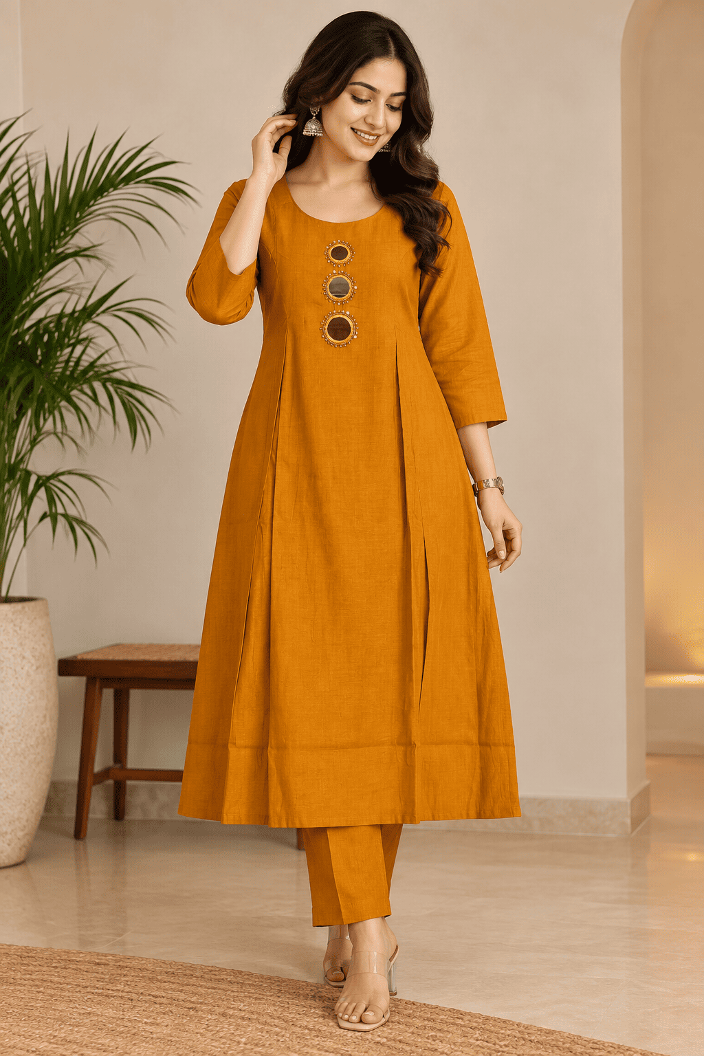 ORANGE COTTON COORD SET