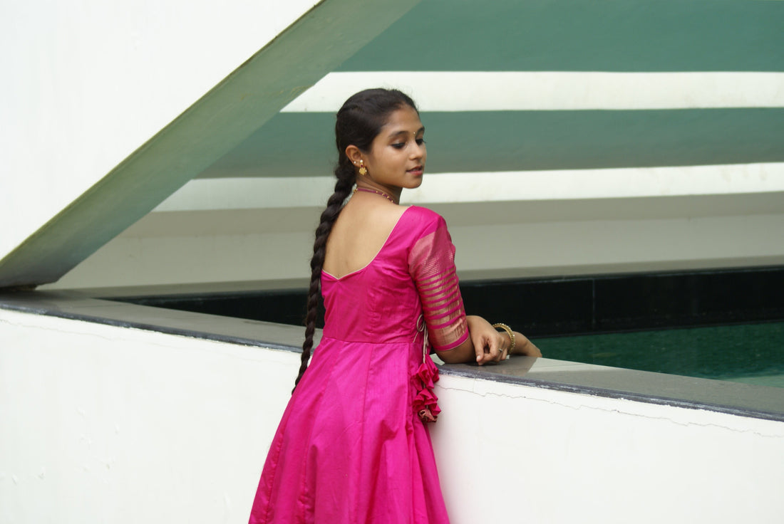 Pink Pattu Dress