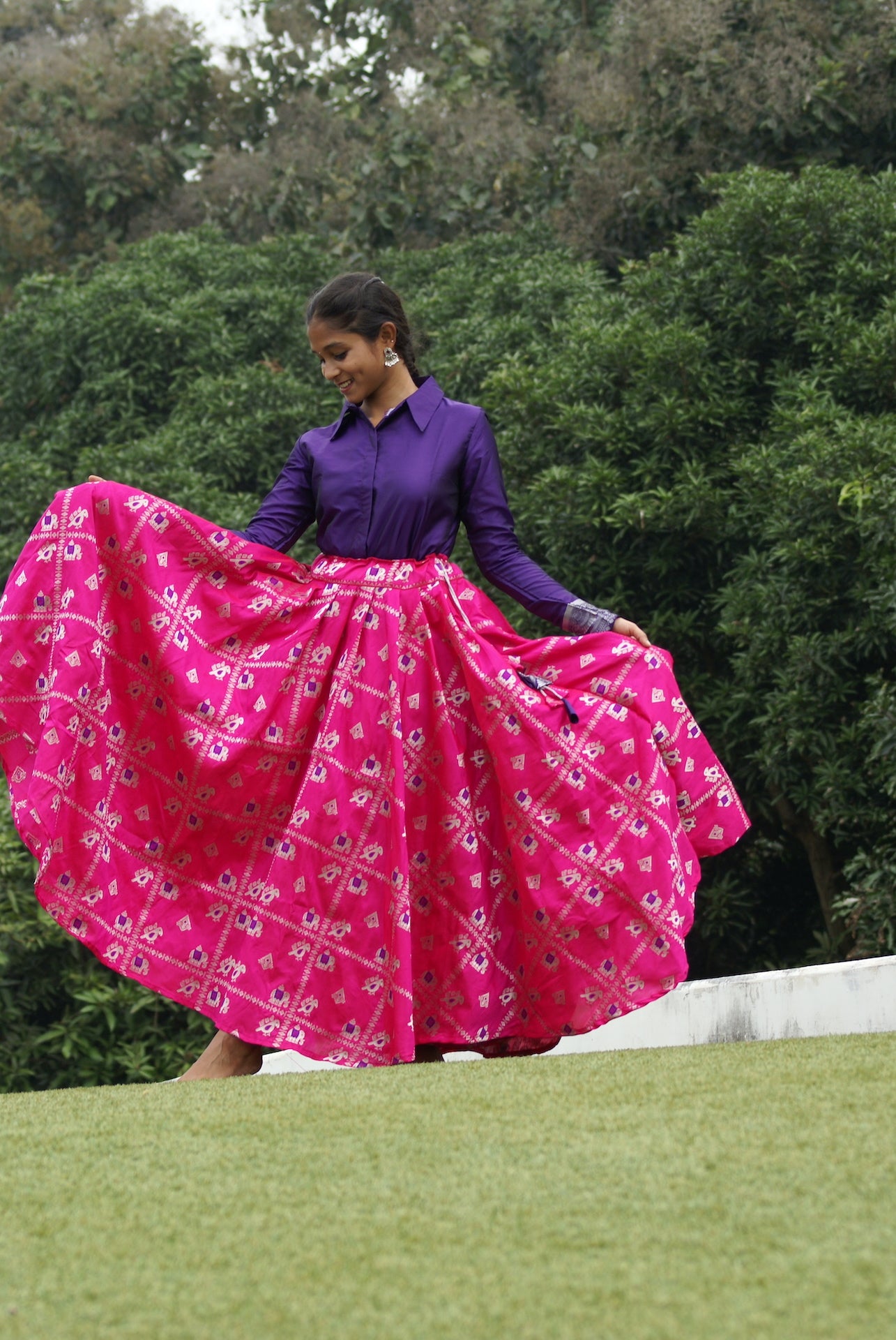 Purple & Pink Lehenga Set