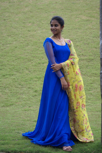 Royal Blue Georgette Frock