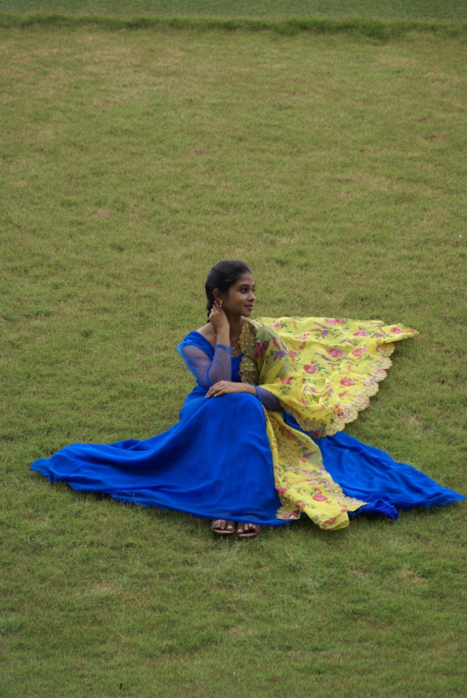Royal Blue Georgette Frock