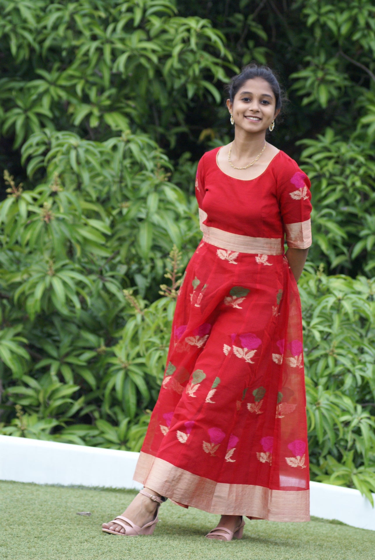 Customised Red Kota Frock