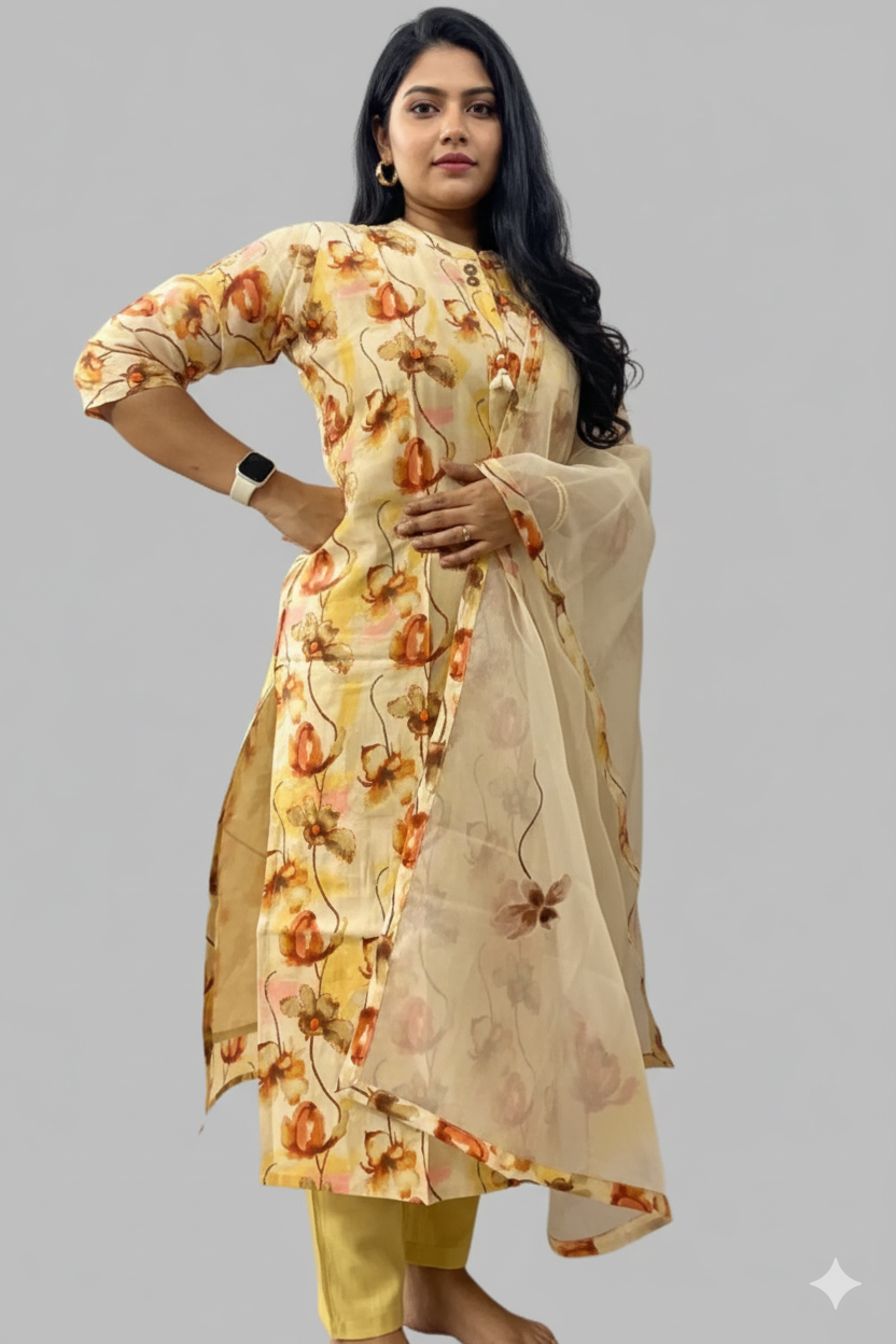 Multi Colour Kurti With Dupatta