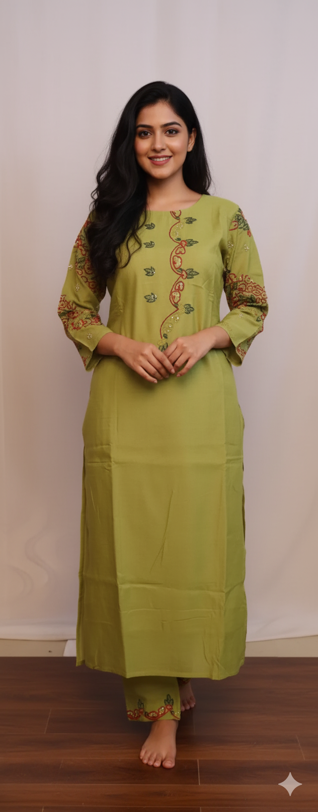 Parrot Green 2pc Kurti Set