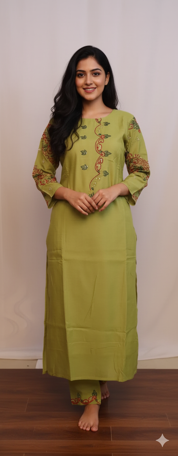 Parrot Green 2pc Kurti Set