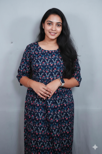 Navy Blue Kalamkari Kurti