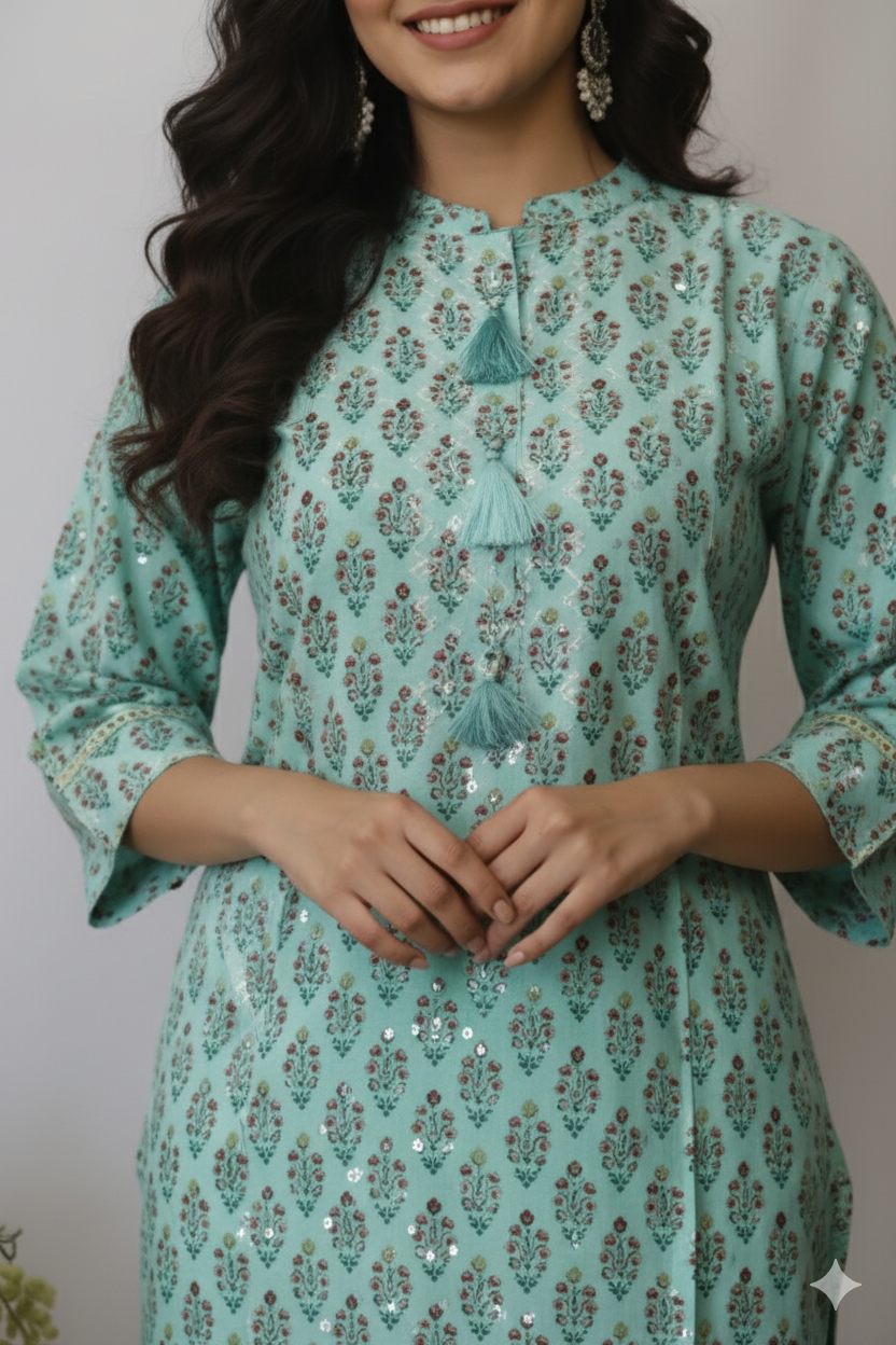 Ice Green Kurti Set