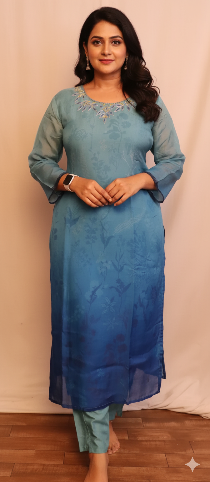 Blue Kurti Set