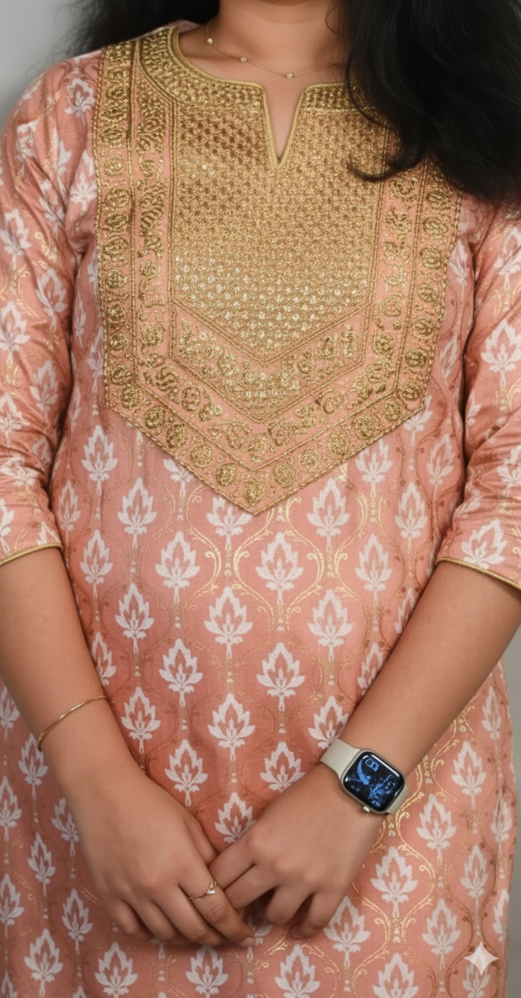 Light Pink Chanderi 2 Piece Set