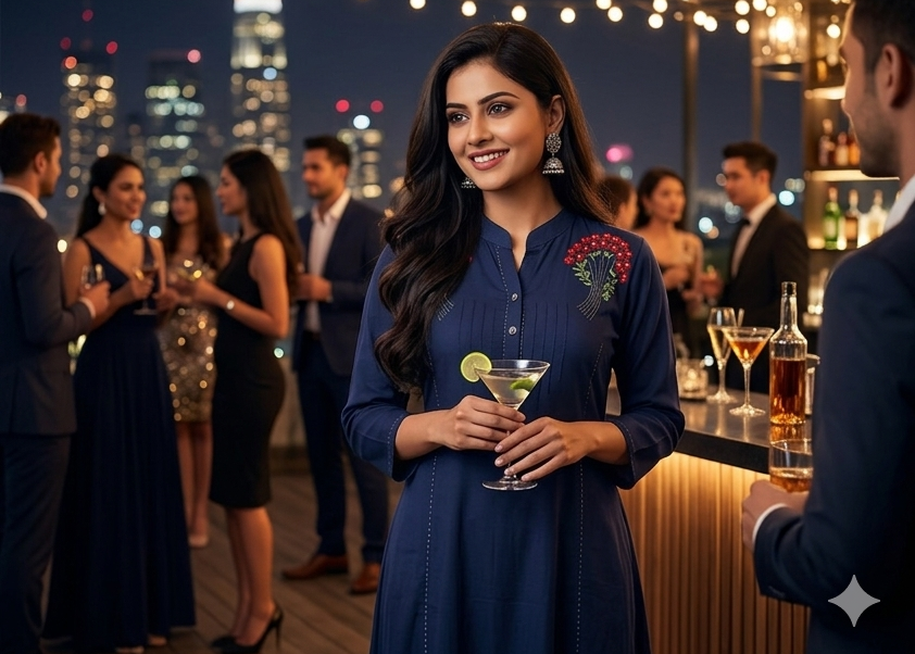 Navy Blue Kurta