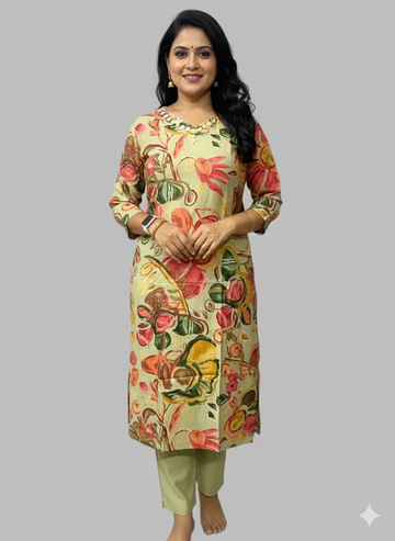 Pista Green Kurti Set