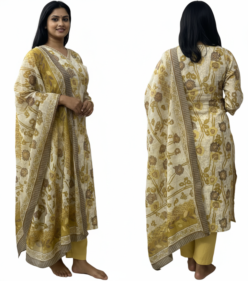 Mustard Yellow Kurti Set