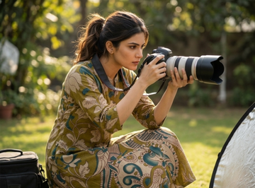 Mustard Yellow Peacock Print Kalamkari A-Line Kurti