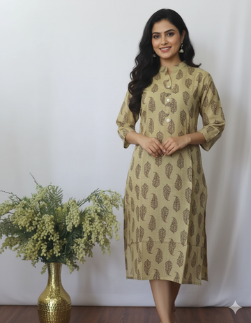 Sandal Wood Digital Printed Kurti Set