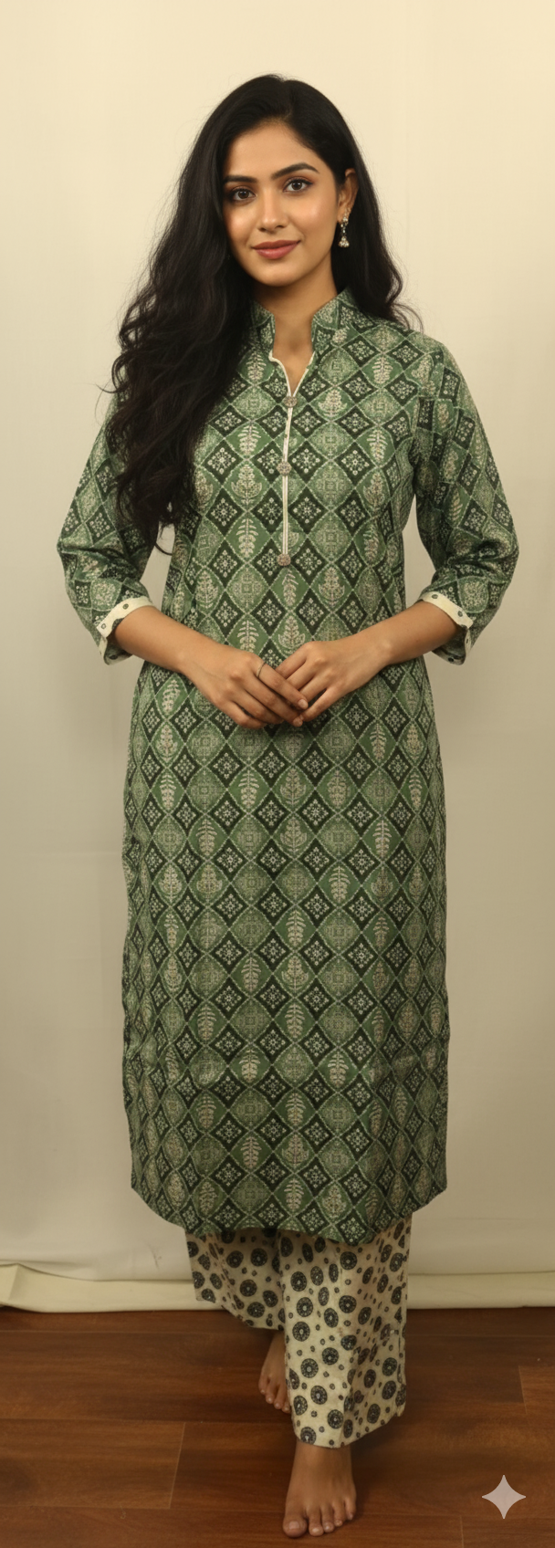 Green Kurti Set
