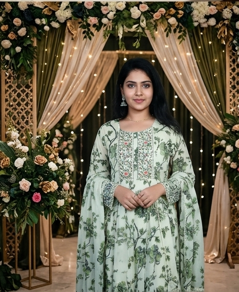White & Green Jaipur Cotton Set