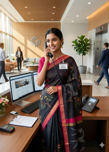 Black Mangalagiri Digital Print Pattu Saree with Red Wine  Border.