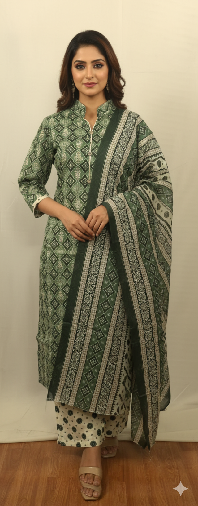 Green Kurti Set