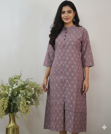 Onion Pink Ikkat Kurti
