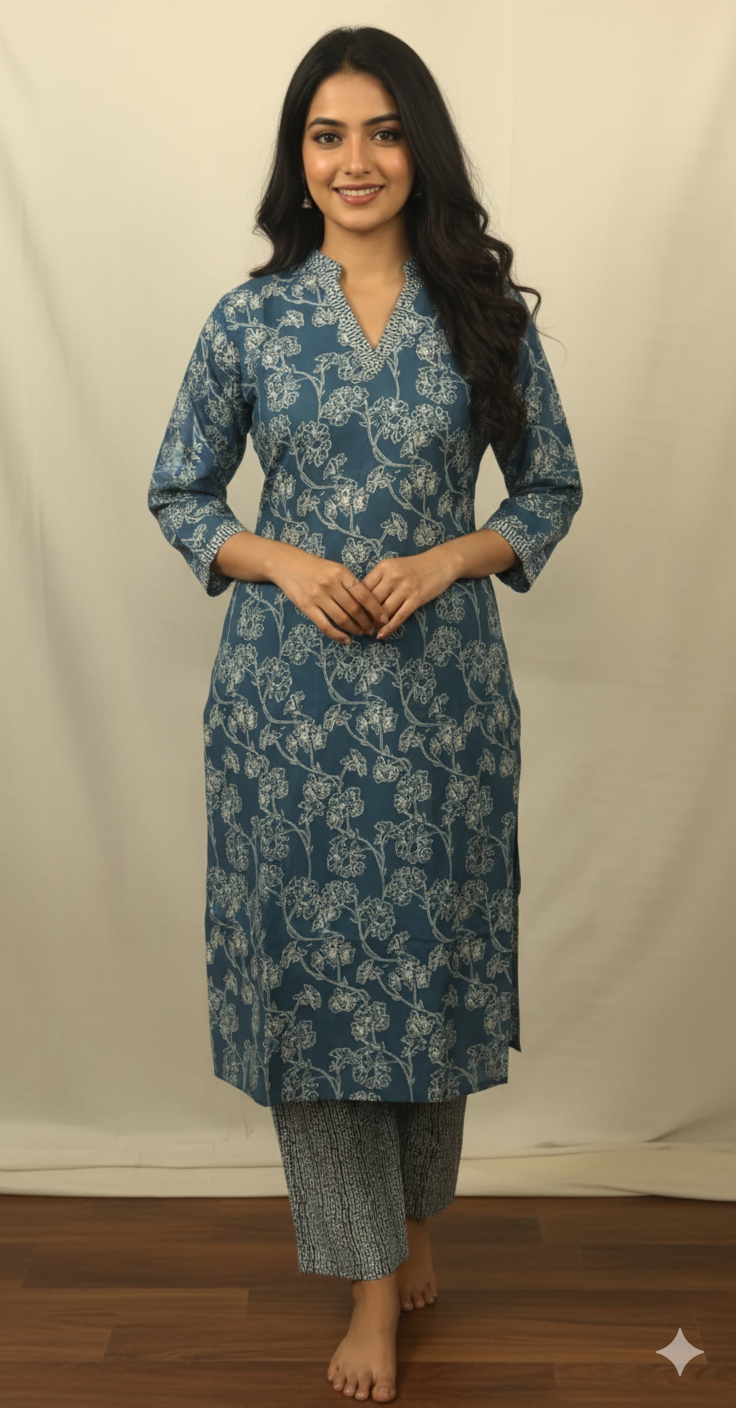 Blue Kurti Set