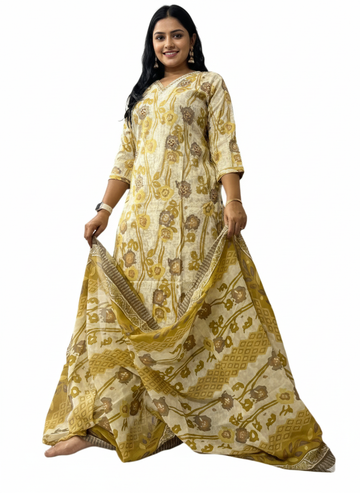 Mustard Yellow Kurti Set