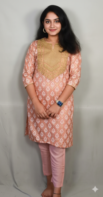 Light Pink Chanderi 2 Piece Set